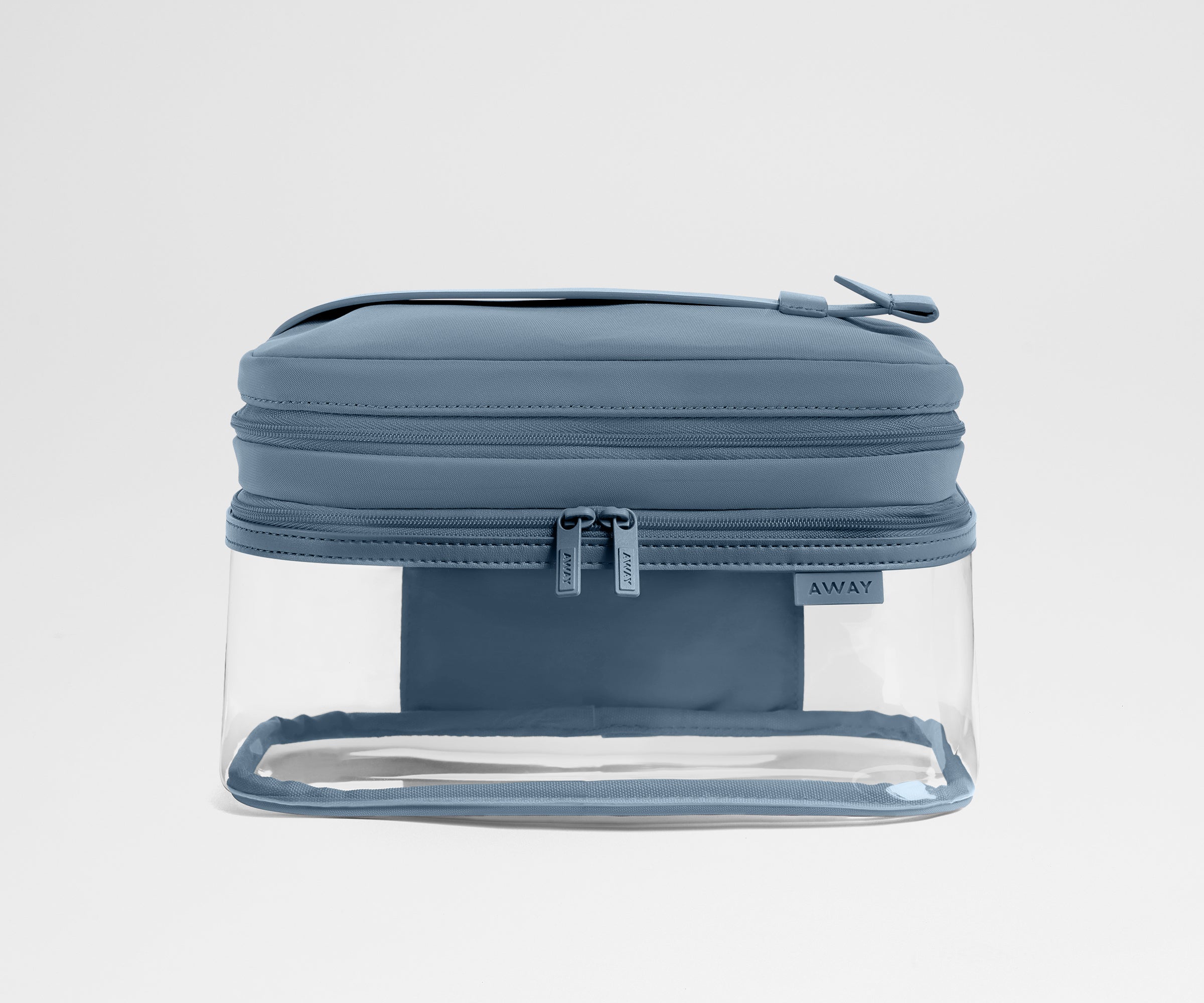 Clear Cosmetic Case in Coast Blue