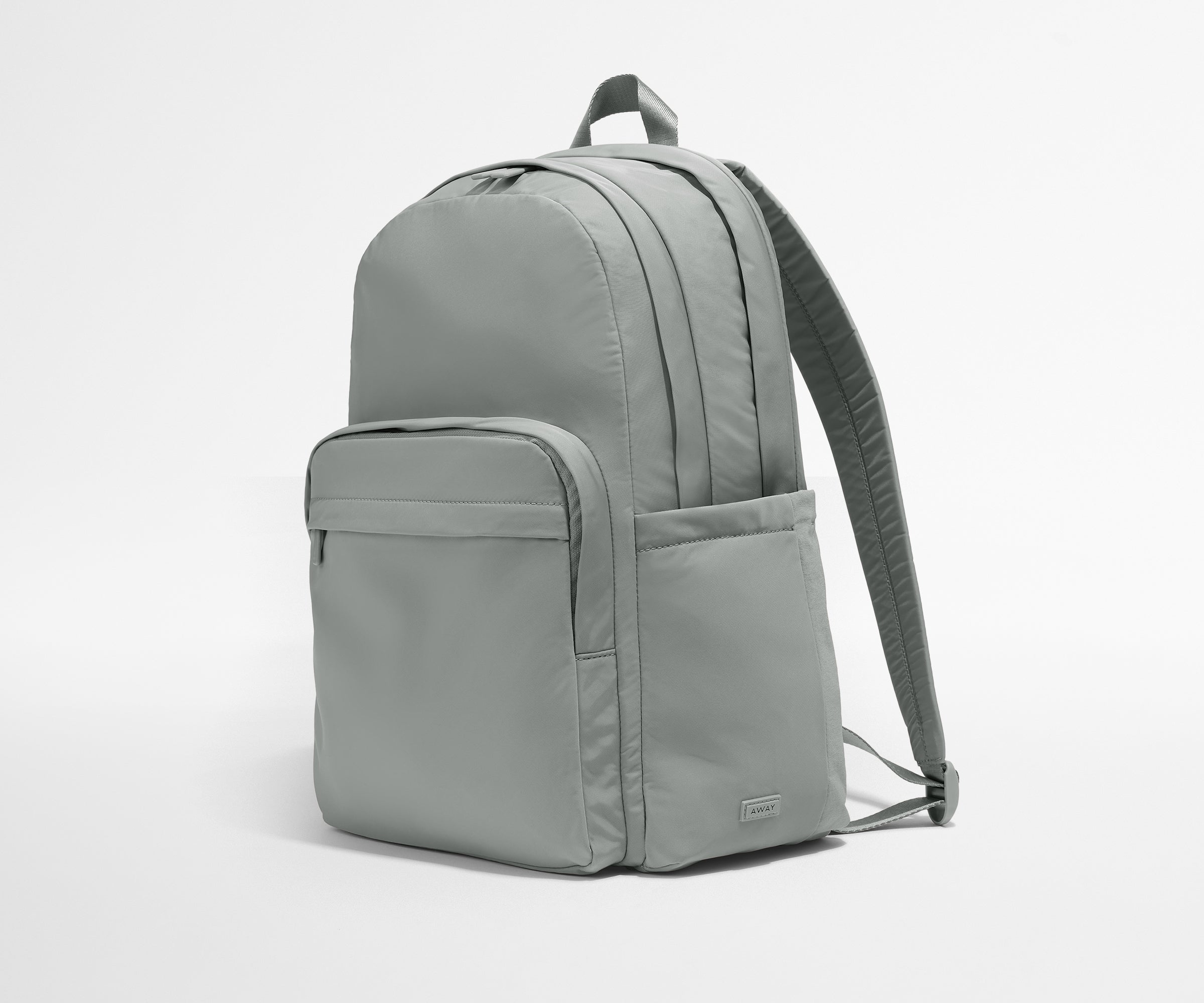 Gray backpack on a light gray background