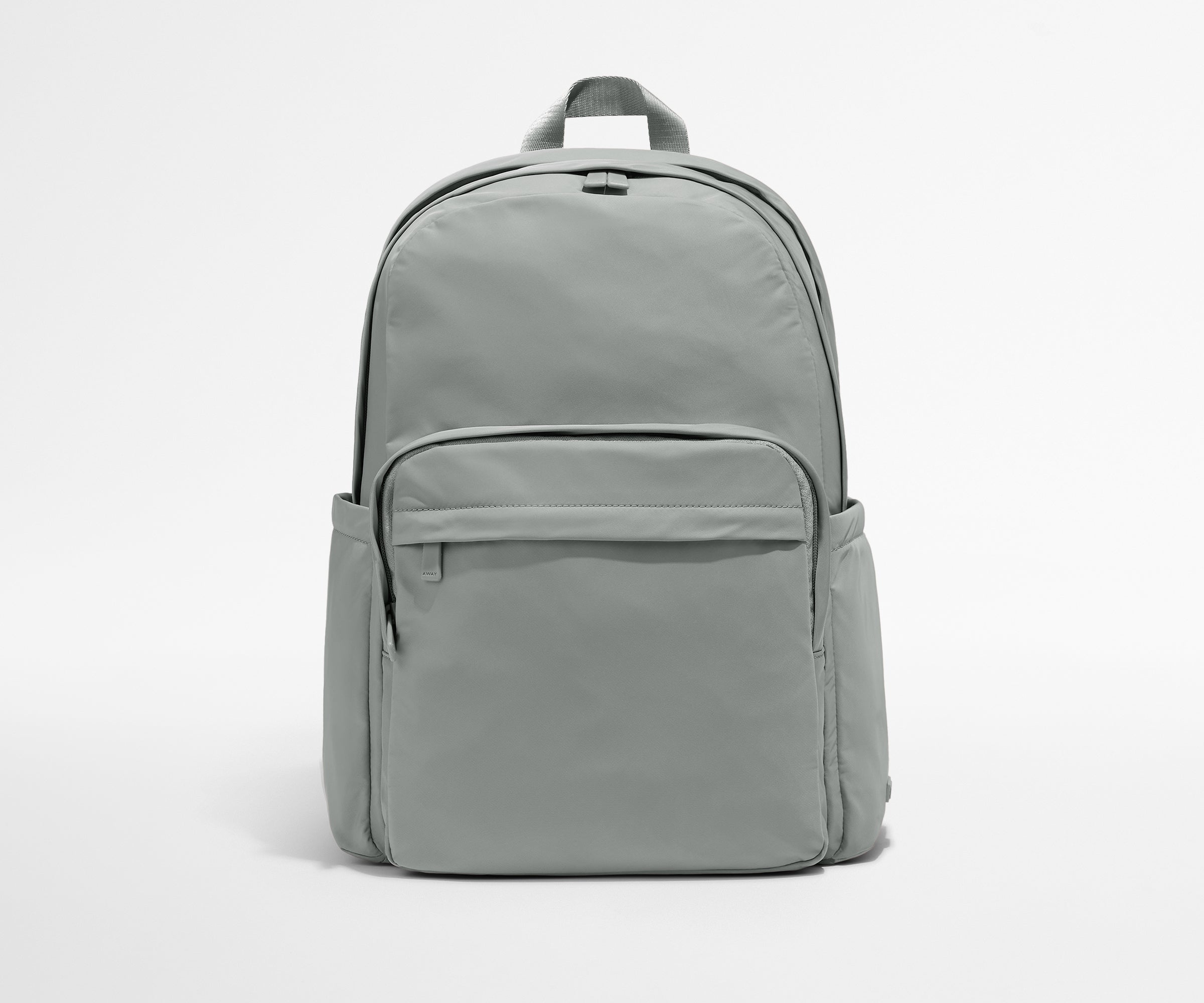 Gray backpack on a white background
