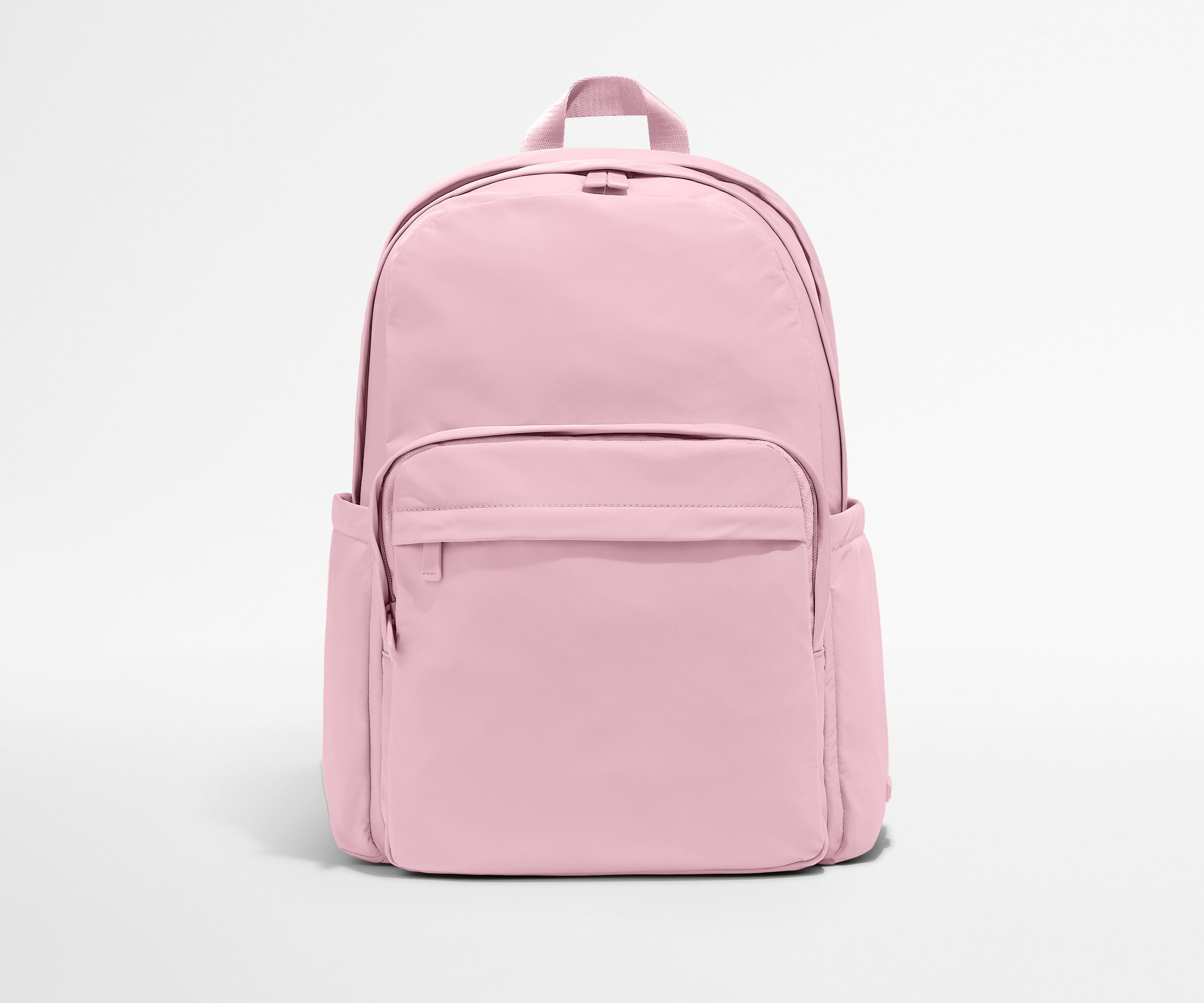 Pink backpack on a light gray background