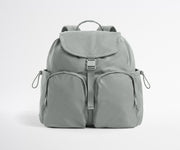 Gray backpack on a white background