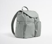 Gray backpack on a white background