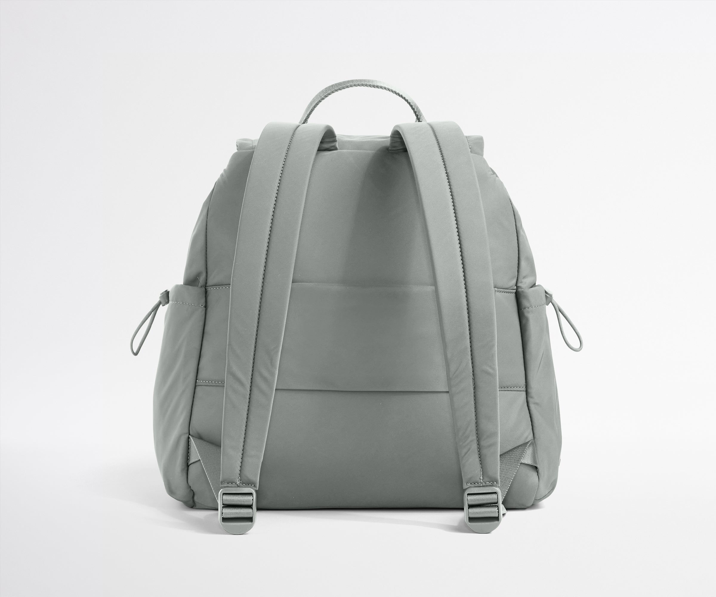 Gray backpack on a white background