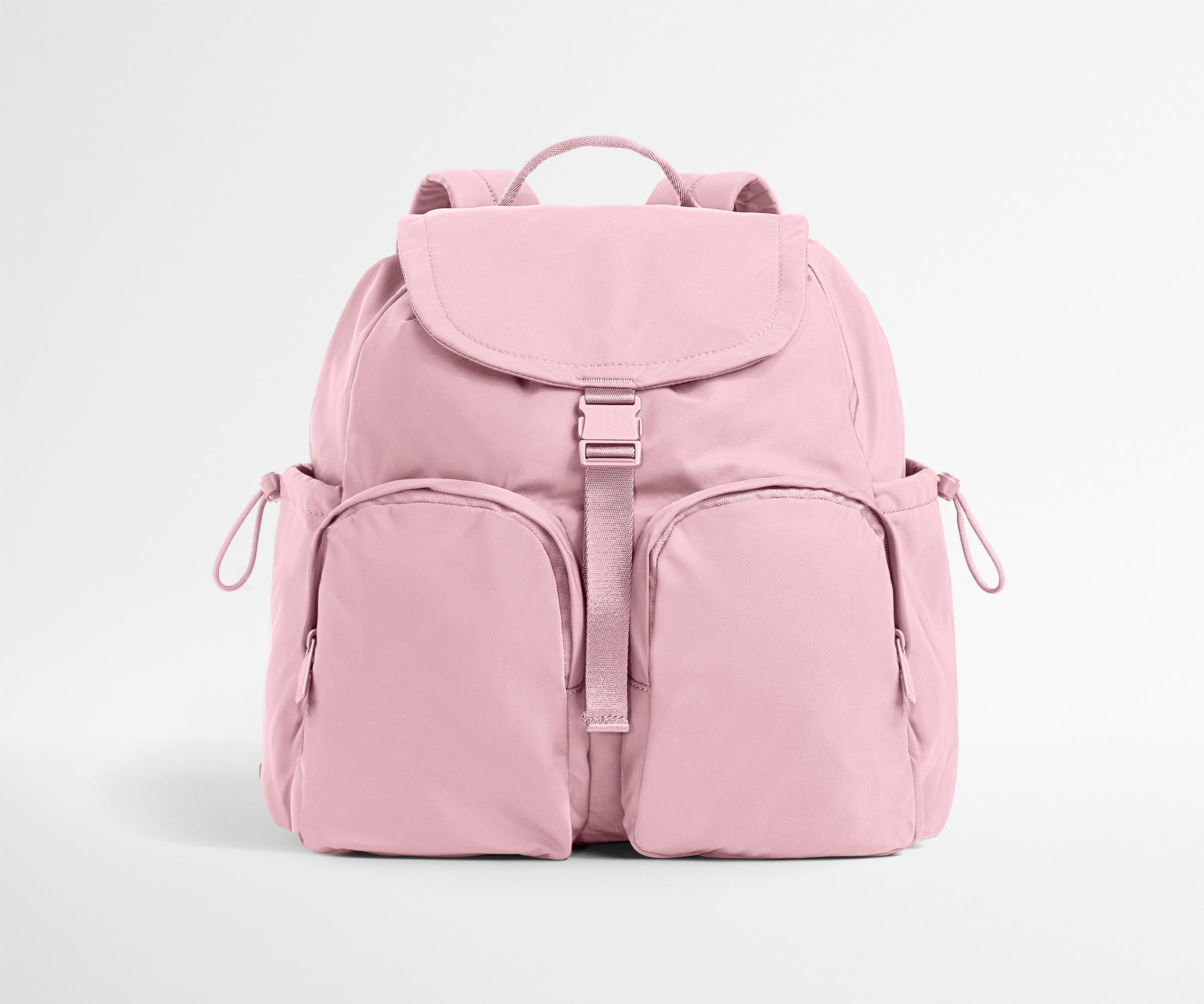 Pink backpack on a light gray background