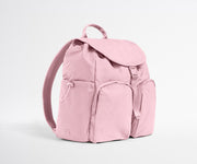 Pink backpack on a light gray background