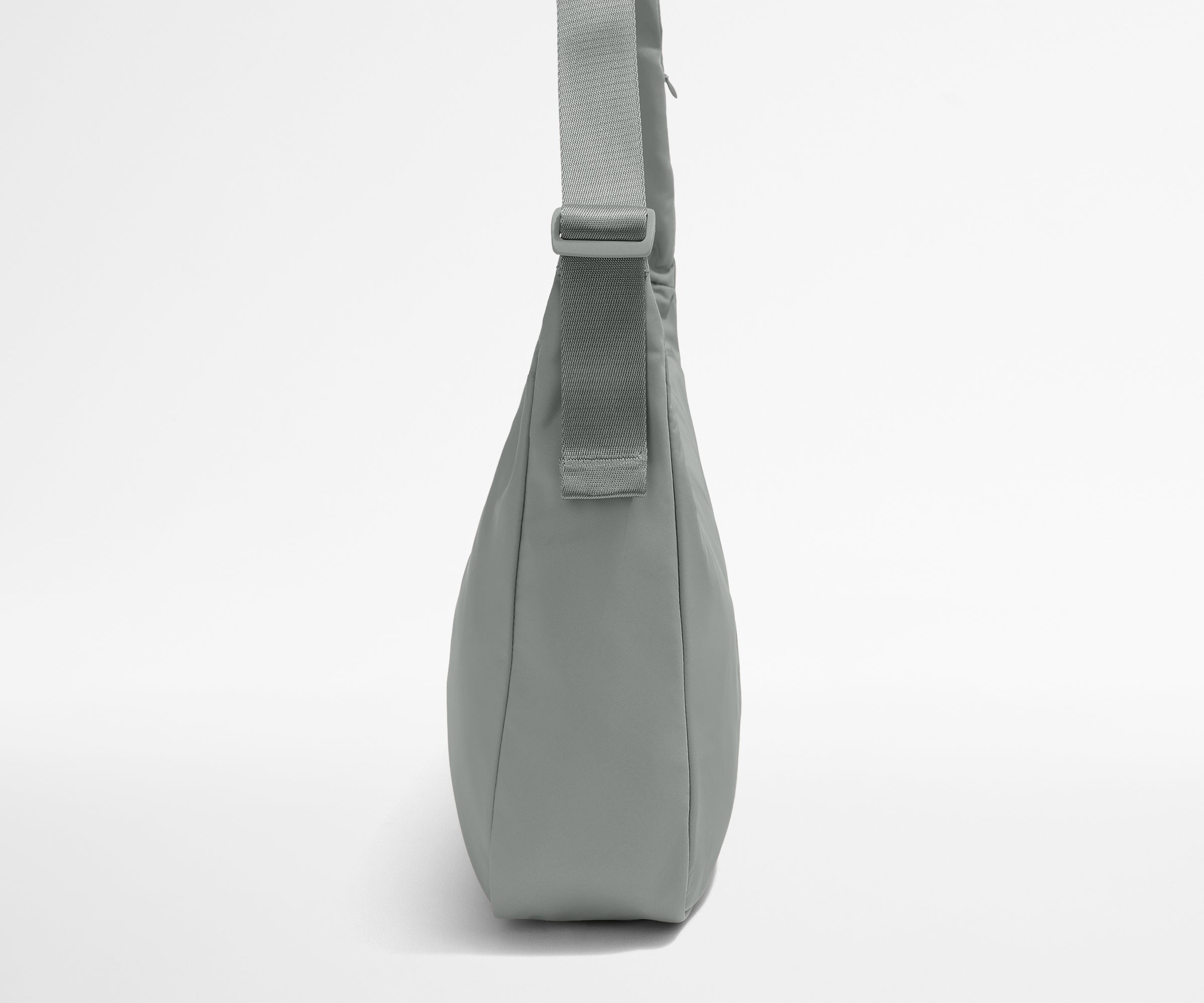 Gray shoulder bag on a white background
