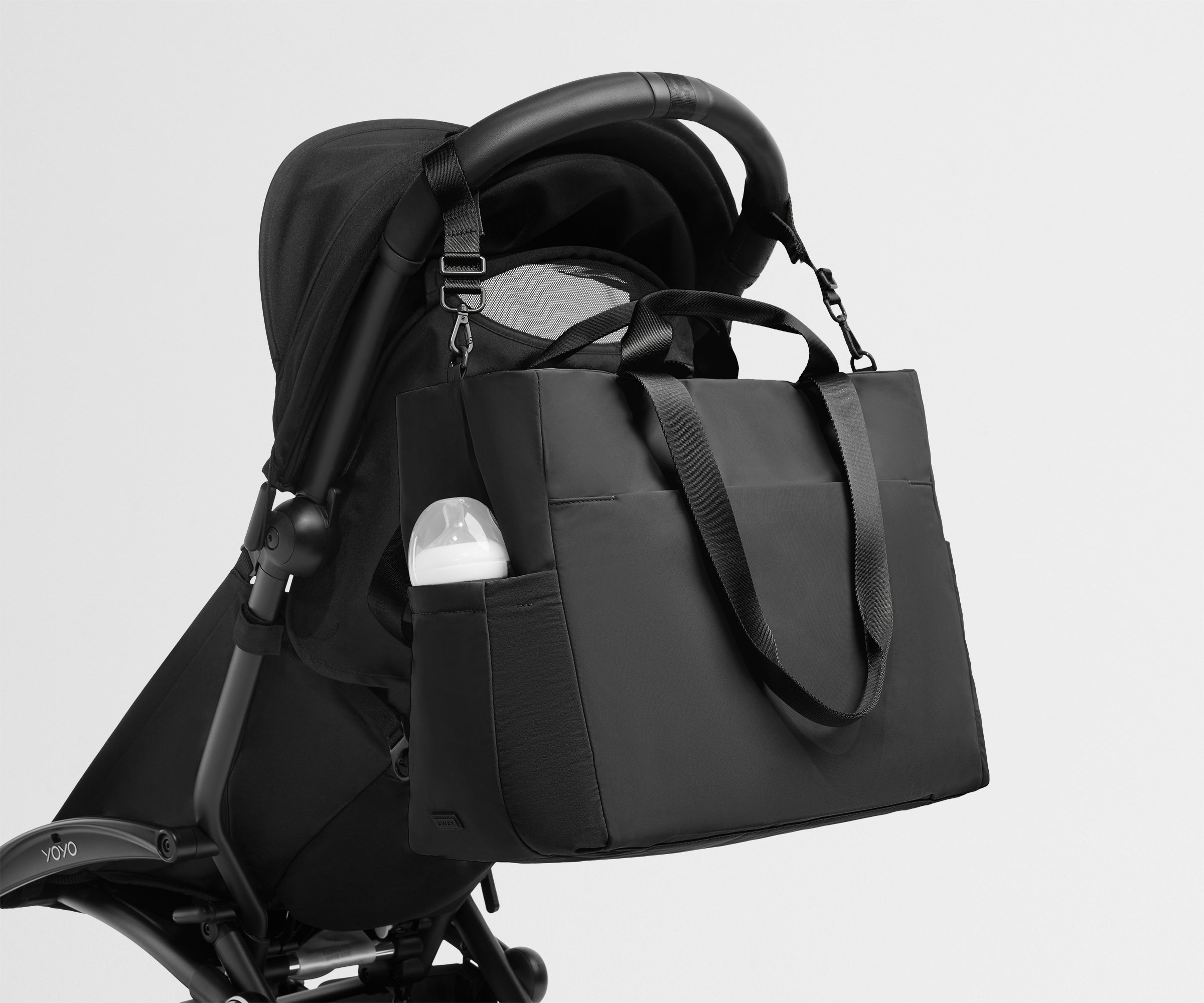 Featherlight Diaper Tote in Jet Black