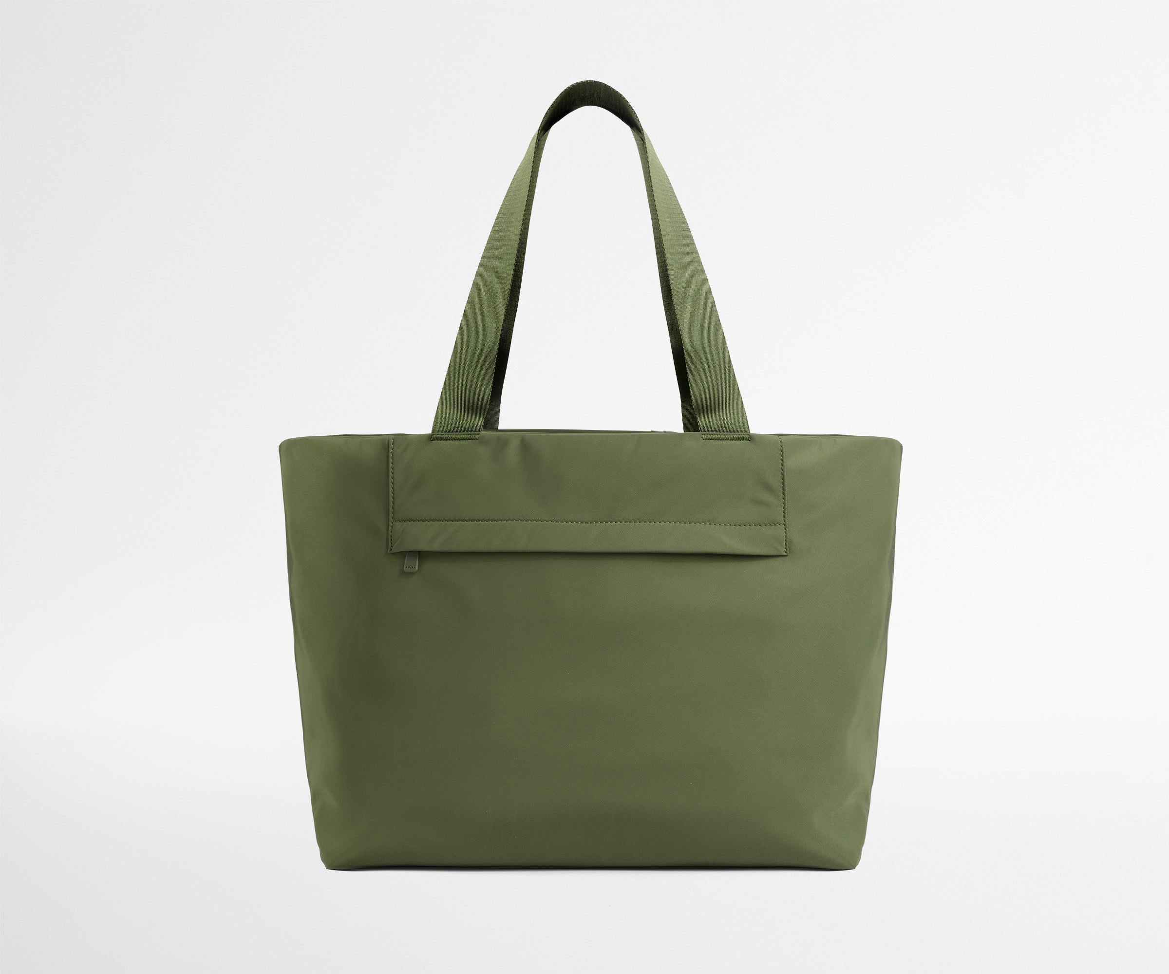 Green tote bag on a white background