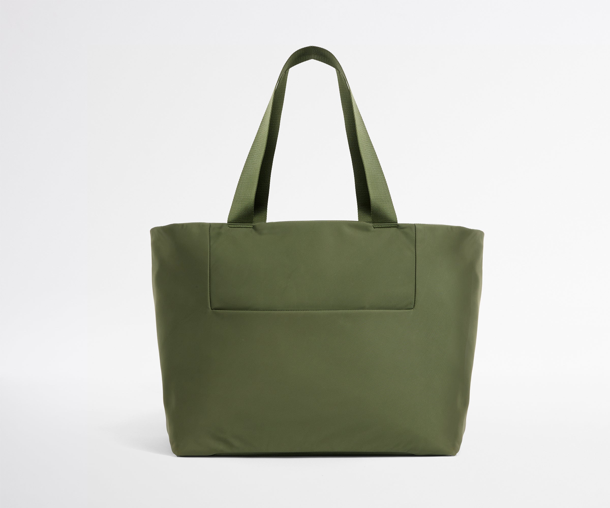 Green tote bag on a white background
