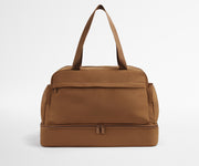 Front view of Featherlight Weekender with the handles up