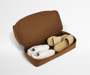 Featherlight Weekender packed with clothes, laptop, camera, and other travel essentials