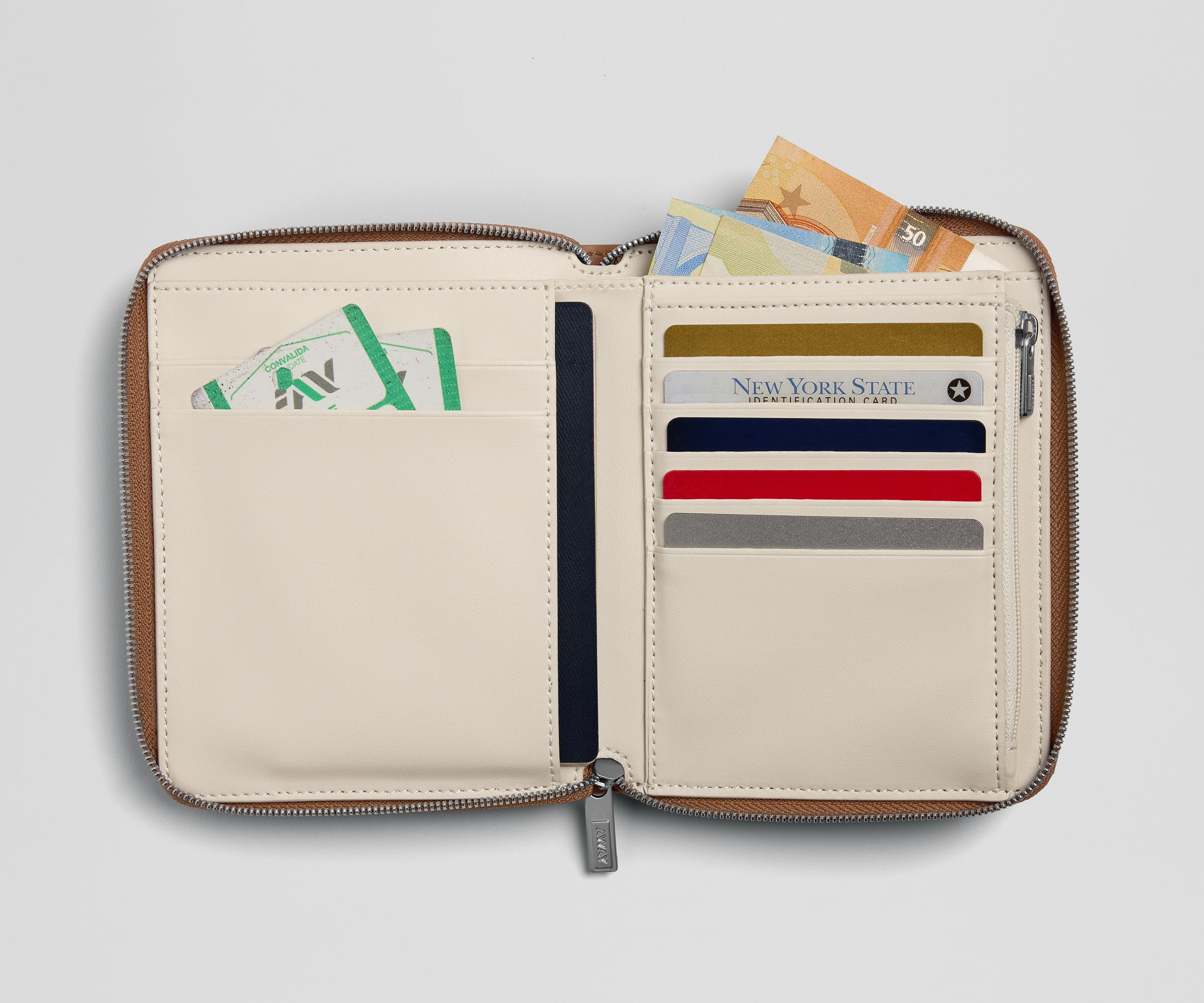 Travel Wallet in Saddle Brown