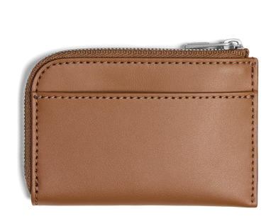 Zip Card Case in Saddle Brown