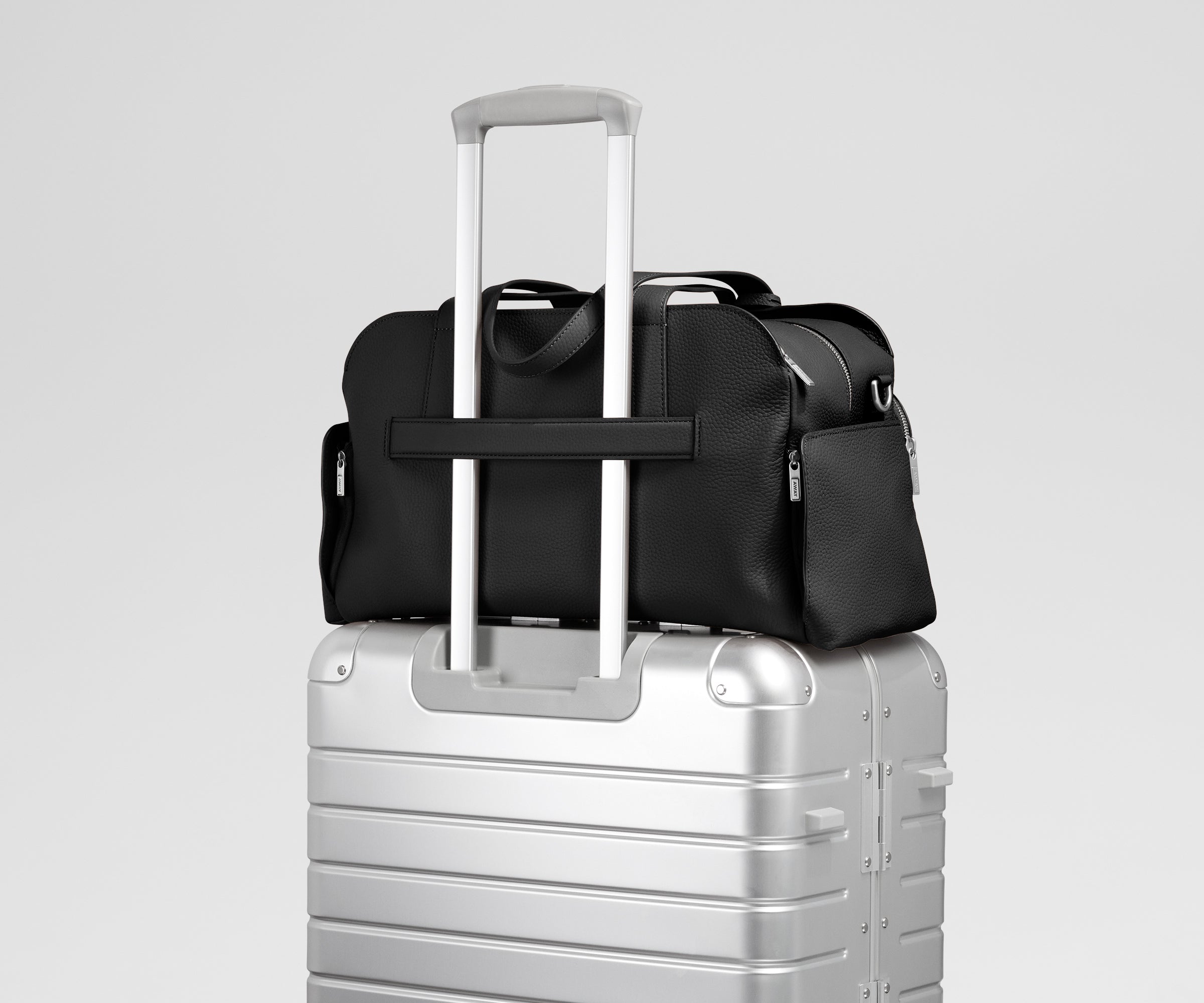 Leather Duffle in Jet Black