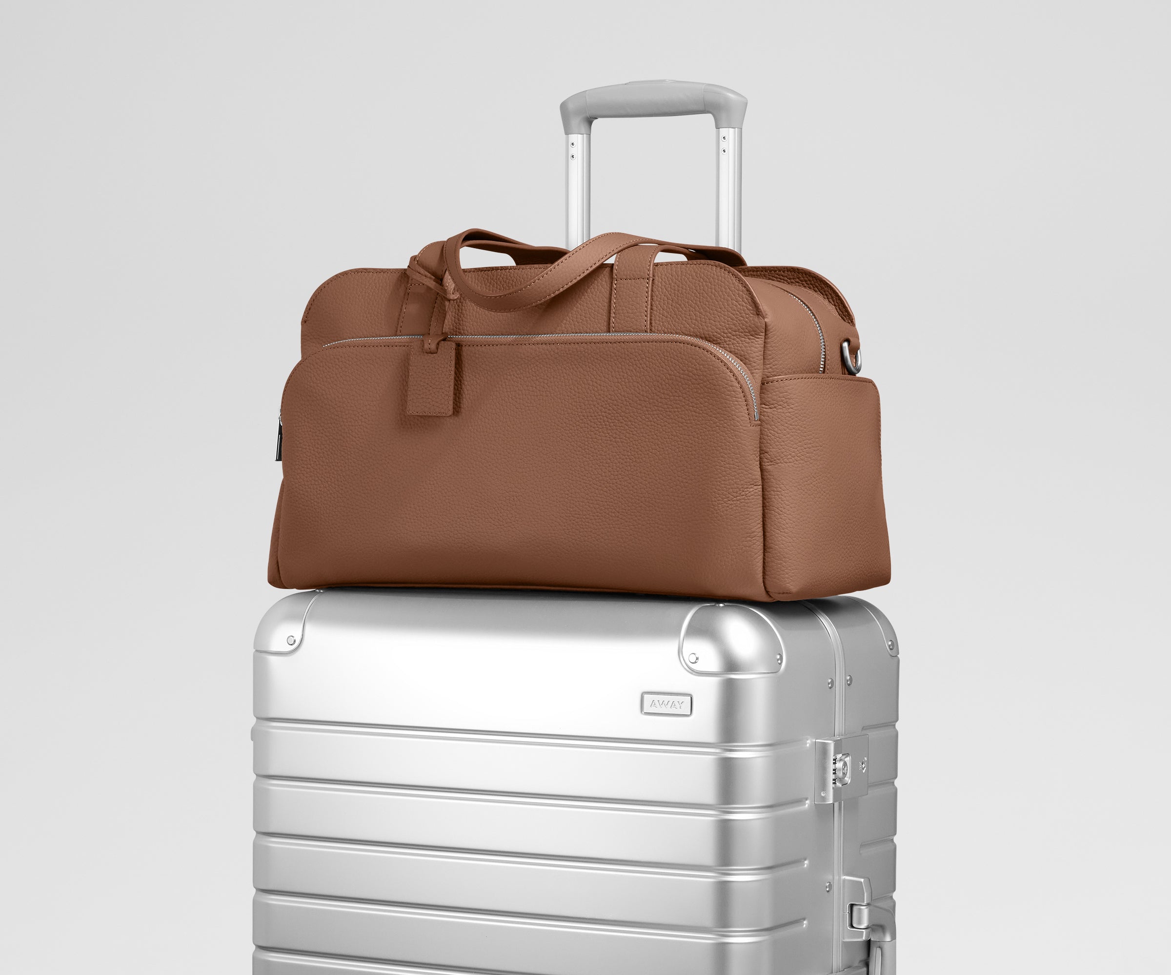 Leather Duffle in Saddle Brown