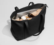 Leather Tote in Jet Black
