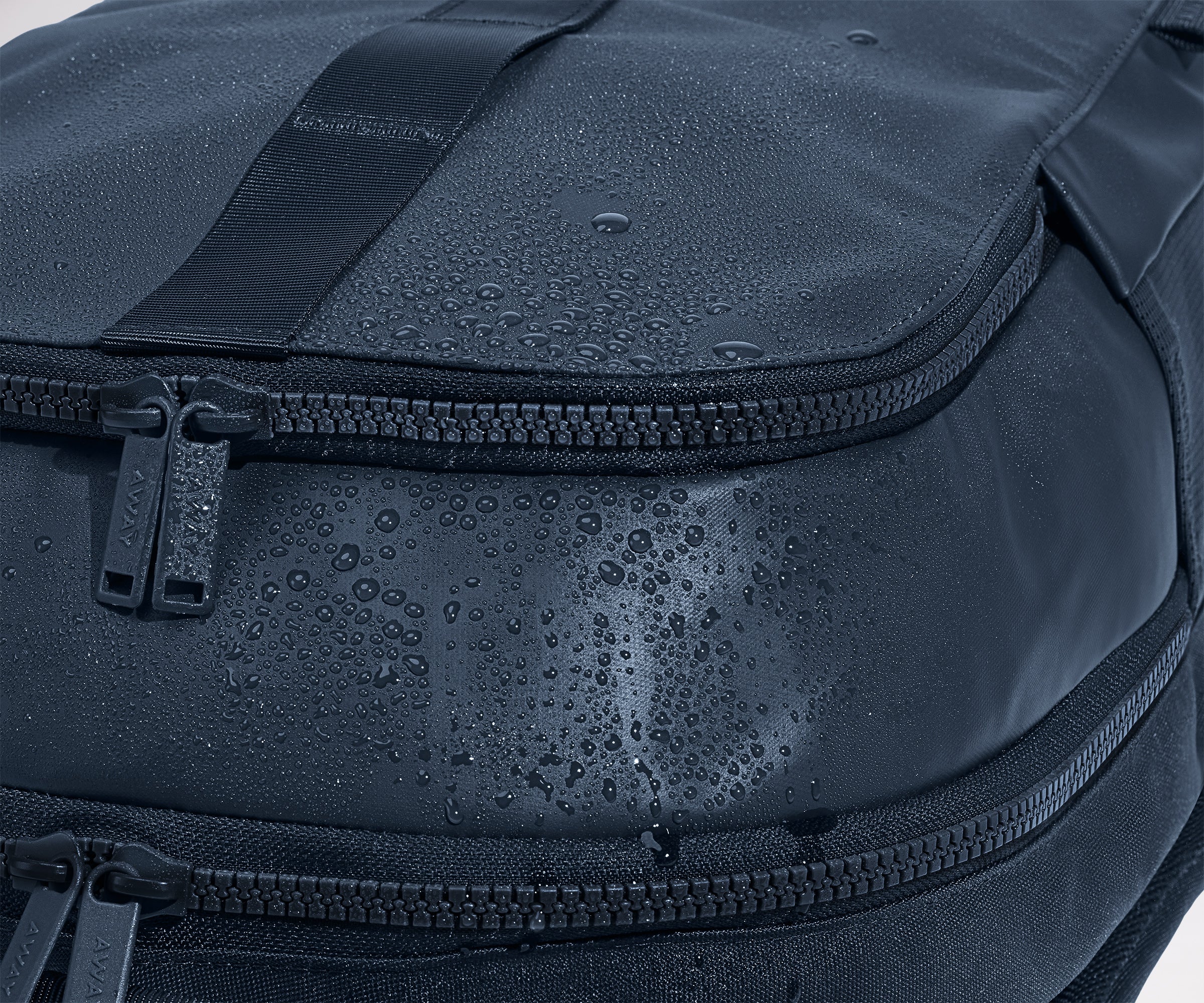 Water droplets on the exterior, showing the water repellent material