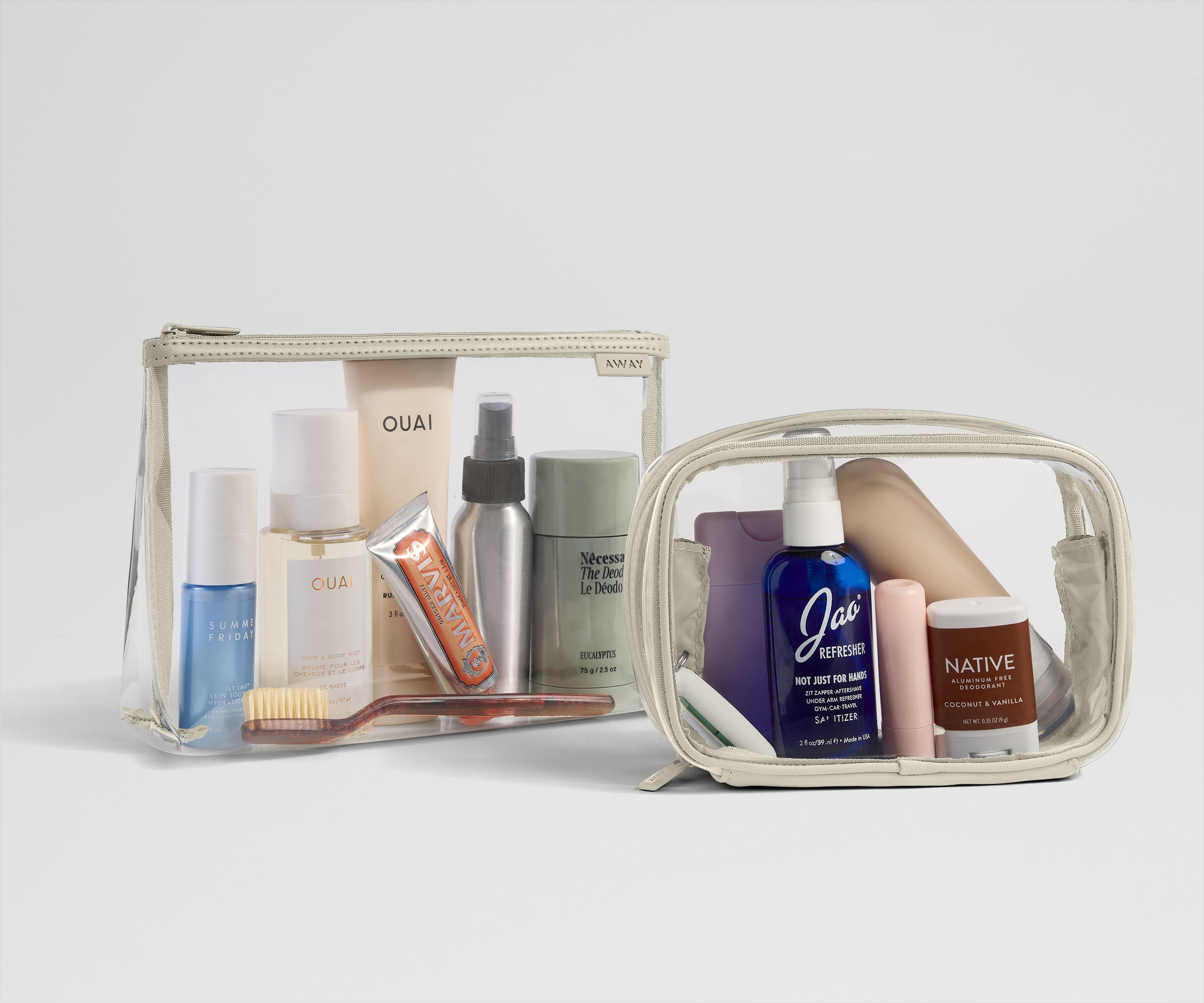 Clear Pouch Set in Salt White