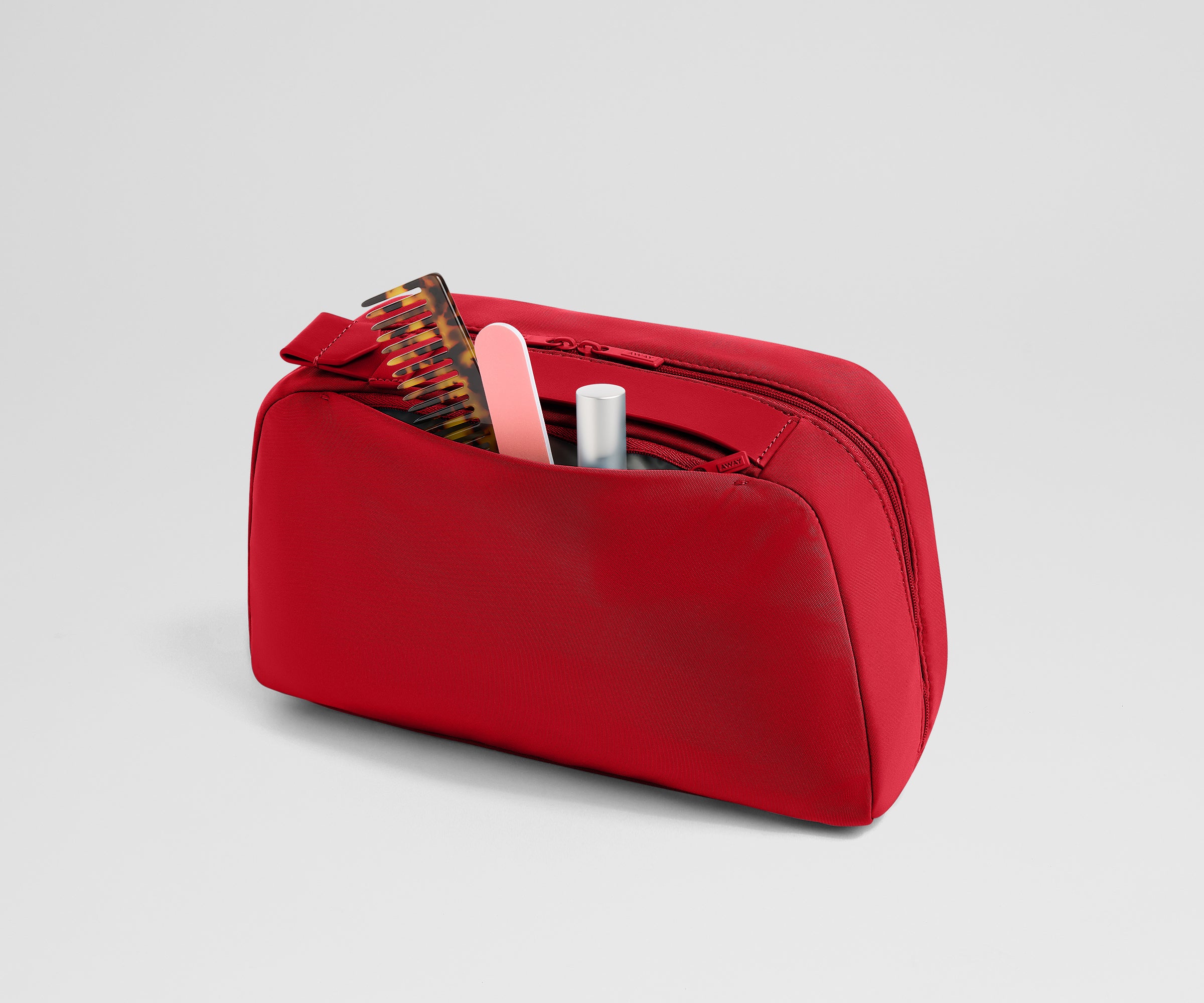 Large Toiletry Bag in Cherry Red