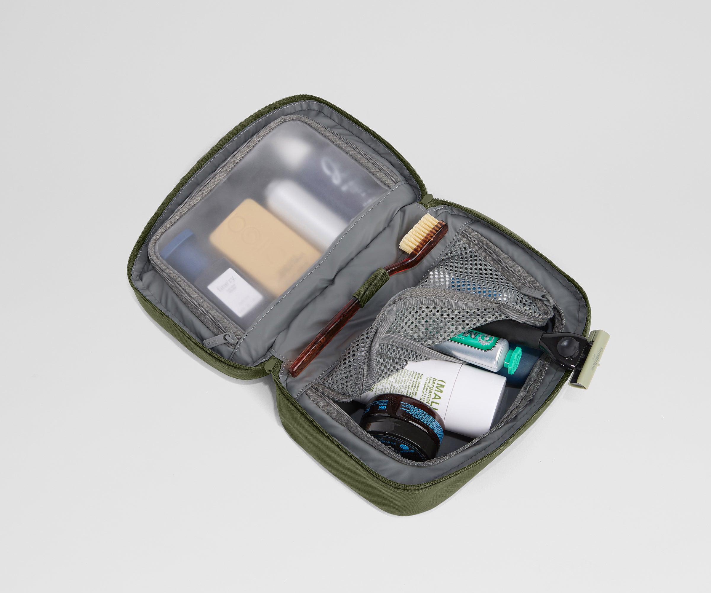 Small Toiletry Bag in Olive Green