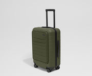 Angled product view of The Front Carry-On suitcase in Olive Green