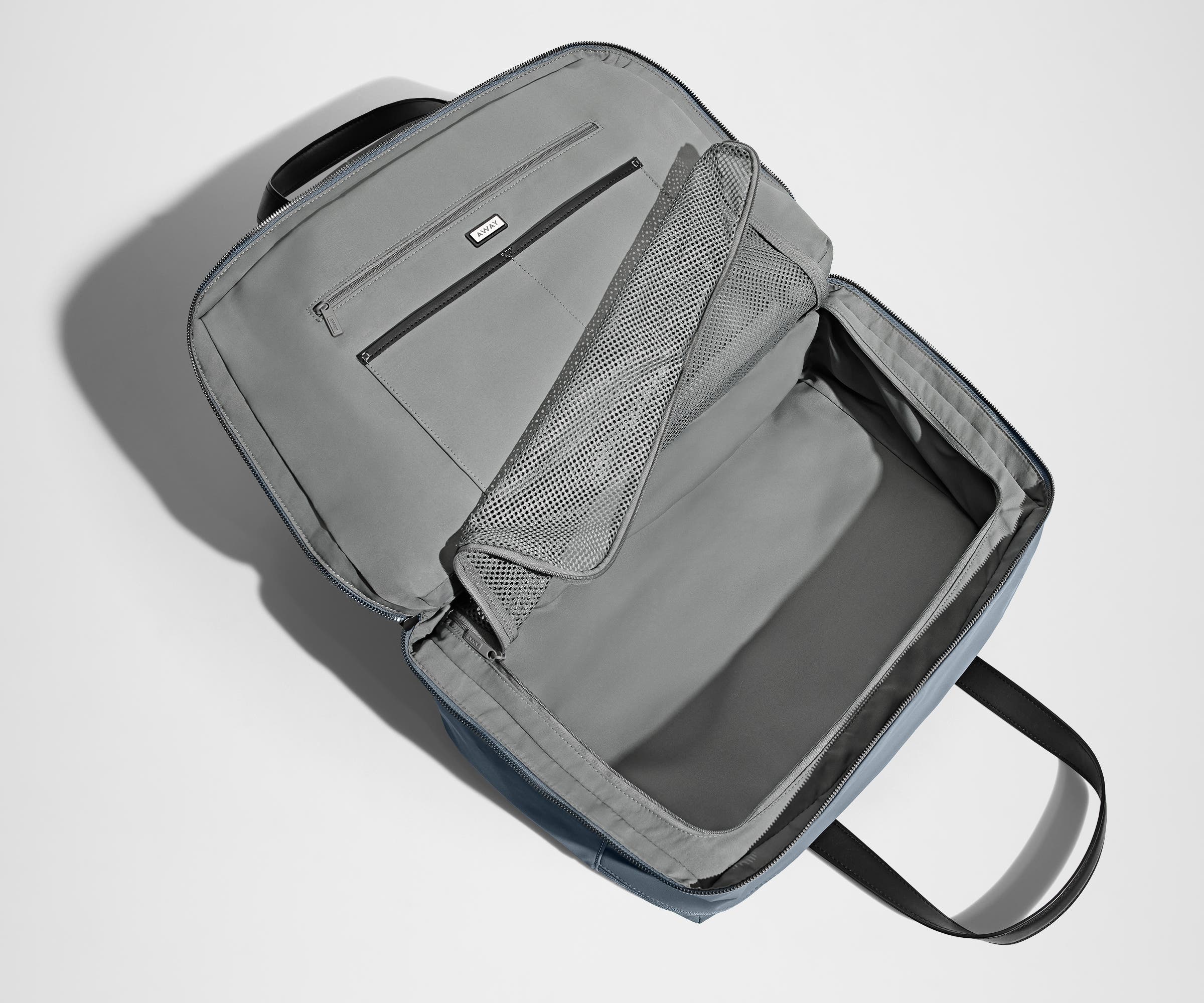Empty Overnight Bag showing the clamshell opening and depth of the main compartment