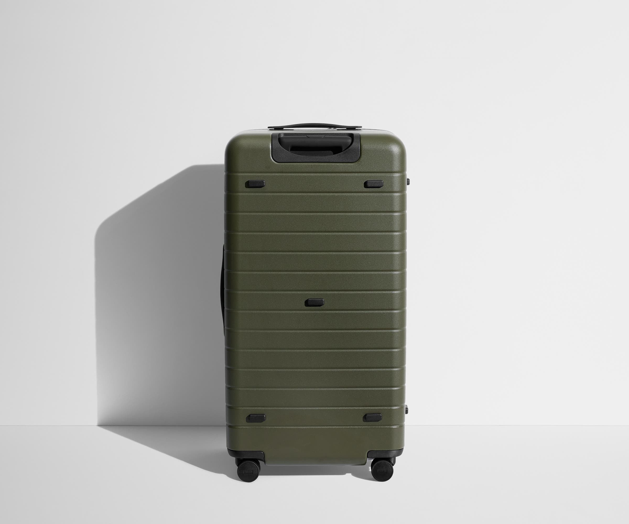 Back product view of The Trunk suitcase in Olive Green