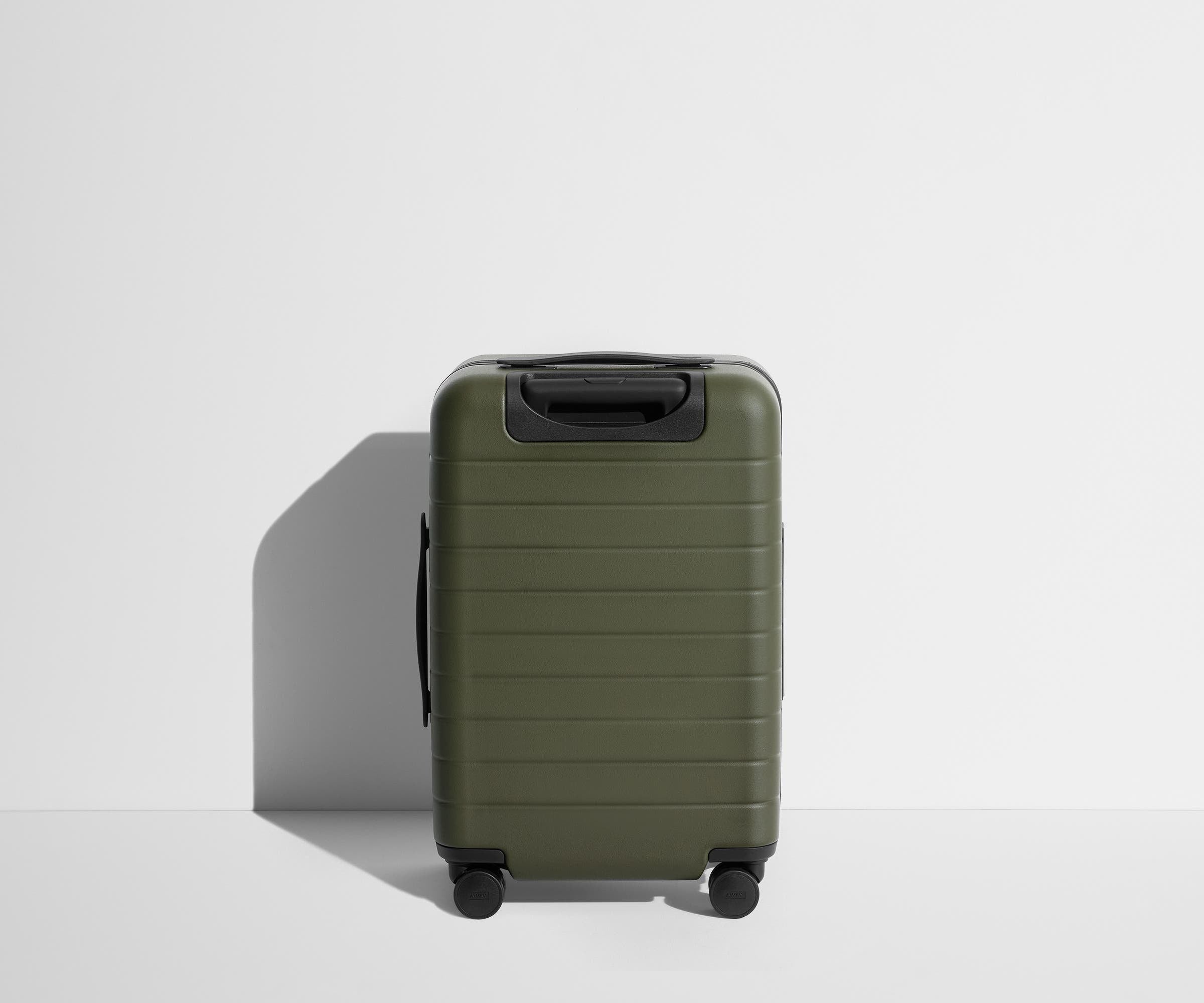 Back product view of The Carry-On suitcase in Olive Green