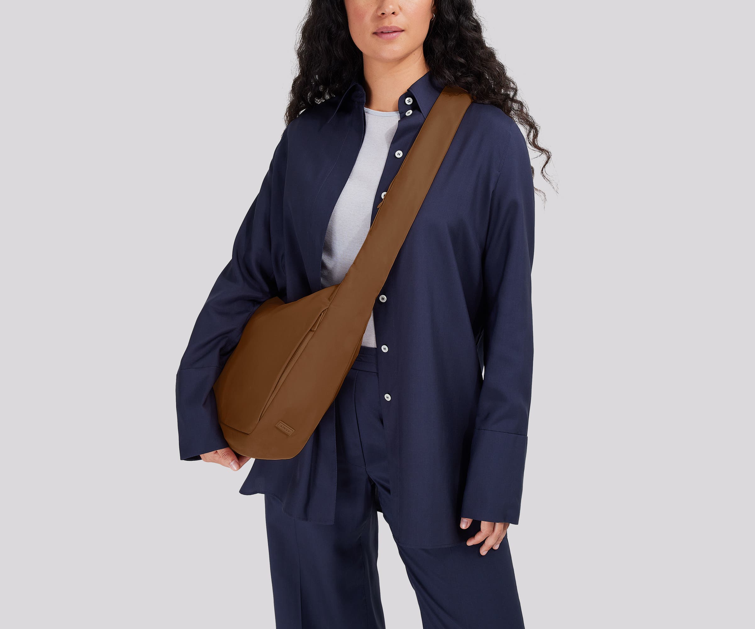 Person wearing the Featherlight Crossbody