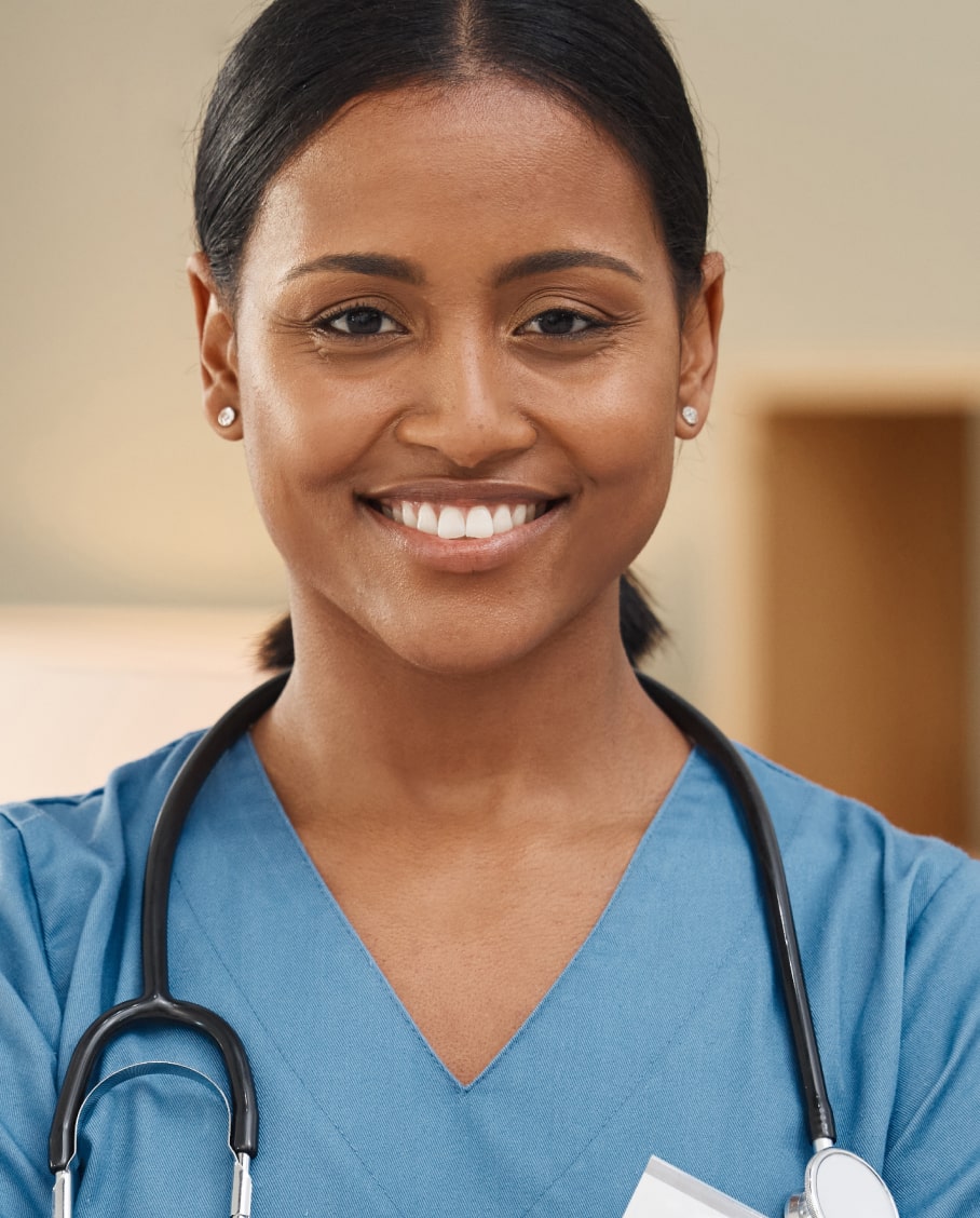 A portrait of a nurse
